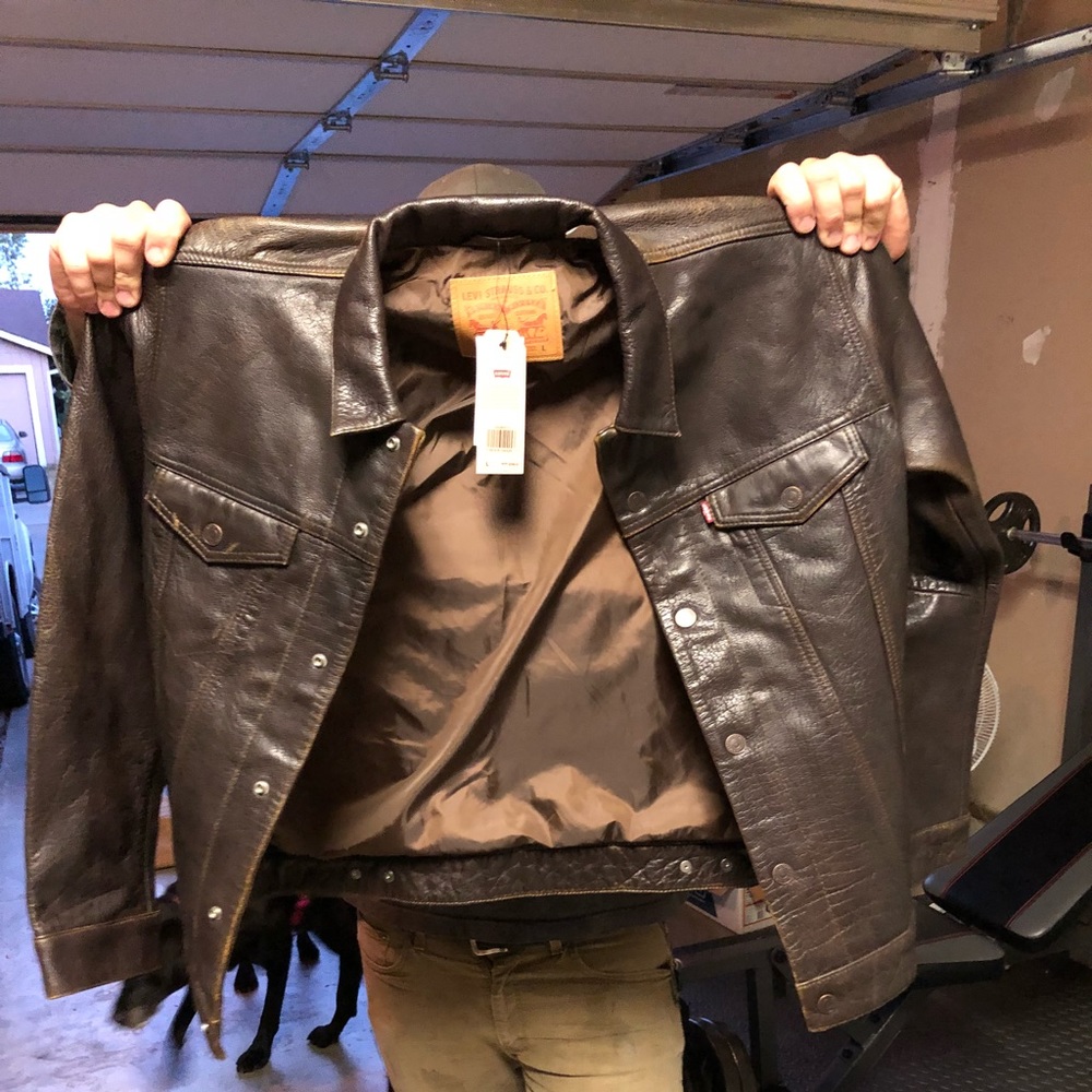 Mens Levi Brown Leather Jacket